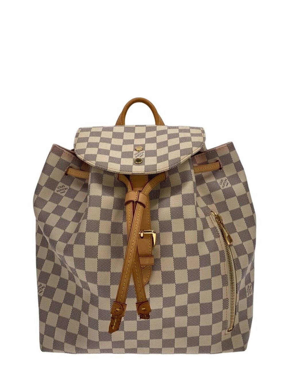 Louis Vuitton Backpack Rucksack Check Leather Ivory White